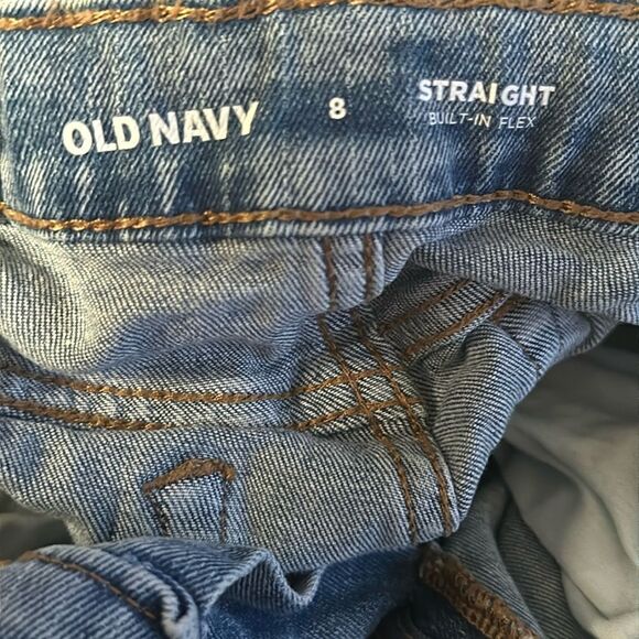 Old navy straight built in flex blue jeans size 8 - Picture 2 of 4